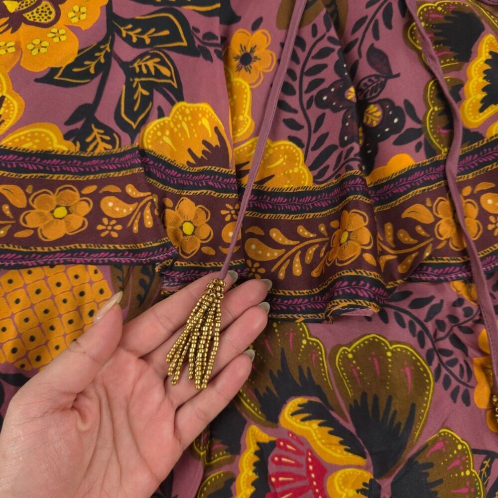 NWT Farm Rio Blush Garden Bloom Maxi Dress Resort Boho Romantic Heritage - Picture 7 of 15